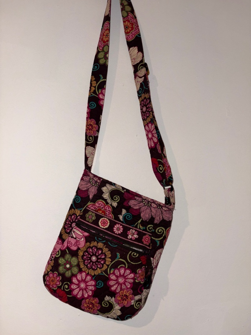 Vera Bradley Floral Crossbody Bag - Pink, Brown, Green